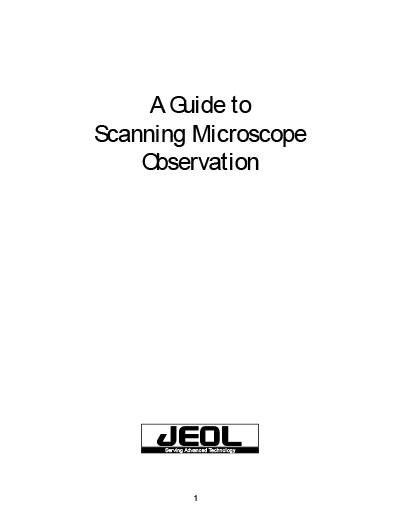 JEOL Guide to Scanning Microscope Observation